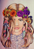 Beautiful Girl with Flowers Crown