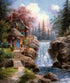Beautiful House by the Waterfall