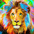 Big Lion with Colorful Hair