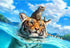 Cat & Tiger Swimming