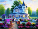 Colorful Flowers Outside the Villa Diamond Painting