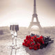 Eiffel Tower & Rose Bouquet Diamond Painting