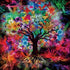 Kaleidoscope Tree Tempered Glass