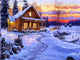 Log Cabin in Snow Diamond Painting Kit
