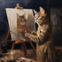 A Cat Painting Herself - Painting by Diamond