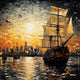 A Ship is Sailing Painting by Diamond 