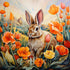 Bunny in Flowers - PAint with Diamonds