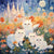 Cats in a garden painting by Diamond