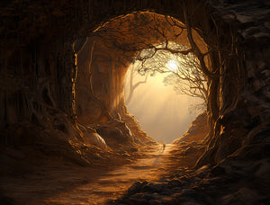 Dark Cave with a SunRize - Painting with Diamonds