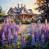 Lavender Cottage Painting by Diamonds