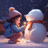 Little Girl with a Snow Man