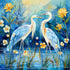 Pair of Cranes - Paint by Diamonds