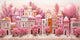 Pink houses Diamond paintings