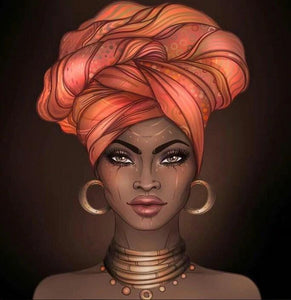 African Woman with Head wrap Diamond Painting