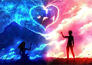 Ice & Fire Love Heart Diamond Painting