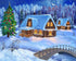 Beautiful Snow Cottages & Christmas Tree