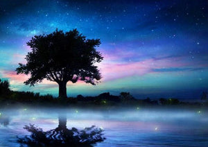 Beautiful Tree & Night Sky Diamond Painting