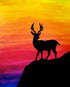 Black Stag with Colorful Background