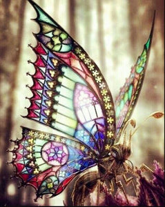 Butterfly with Stained Glass Wings Diamond Painting