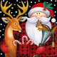 Deer & Santa Claus Christmas Card Diamond Painting