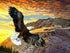 Eagle Flying by Mountains