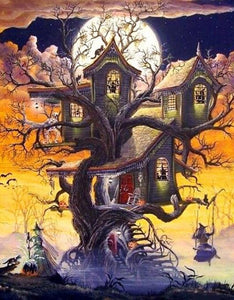 Haunted Tree House & Witches Diamond Painting