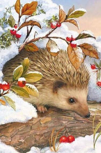 Hedgehog In Snow Diamond Painting