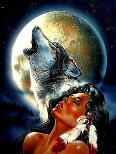 Lady & Wolf Diamond Painting