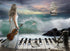 Lady with Piano & Violin at the Beach