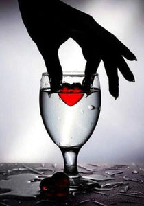 Love Heart in Water Glass Diamond Painting.