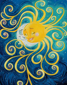 Moon & Sun in Love Paint by Diamonds