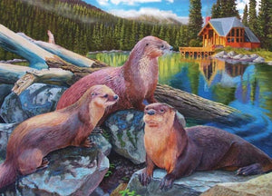 Otter Family Paint by Diamonds