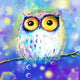 Owl with Big Yellow Eyes Diamond Painting