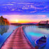 Resting Boat & Sunset View Diamond Painting