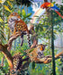 Parrot & Leopards on Trees - DIY Diamond Painting
