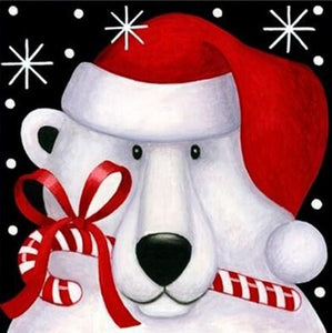 Snow Bear Christmas Card Diamond Painting