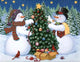 Snowmen Decorating the Christmas Tree Diamond Painting