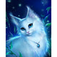 White Cat with Blue Eyes DIY Painting