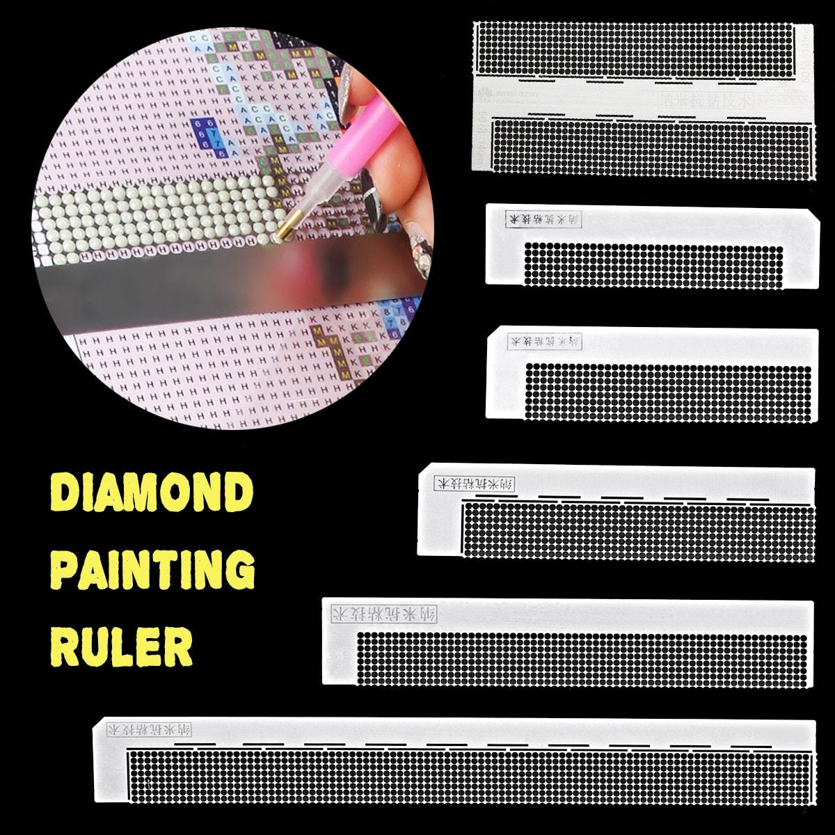 Oyunngs Diamond Painting, Ruler Accessories Diamond Painting Accessories, Fix Tool Children for Artist(400 Hole Single Row Point Drill RULE)